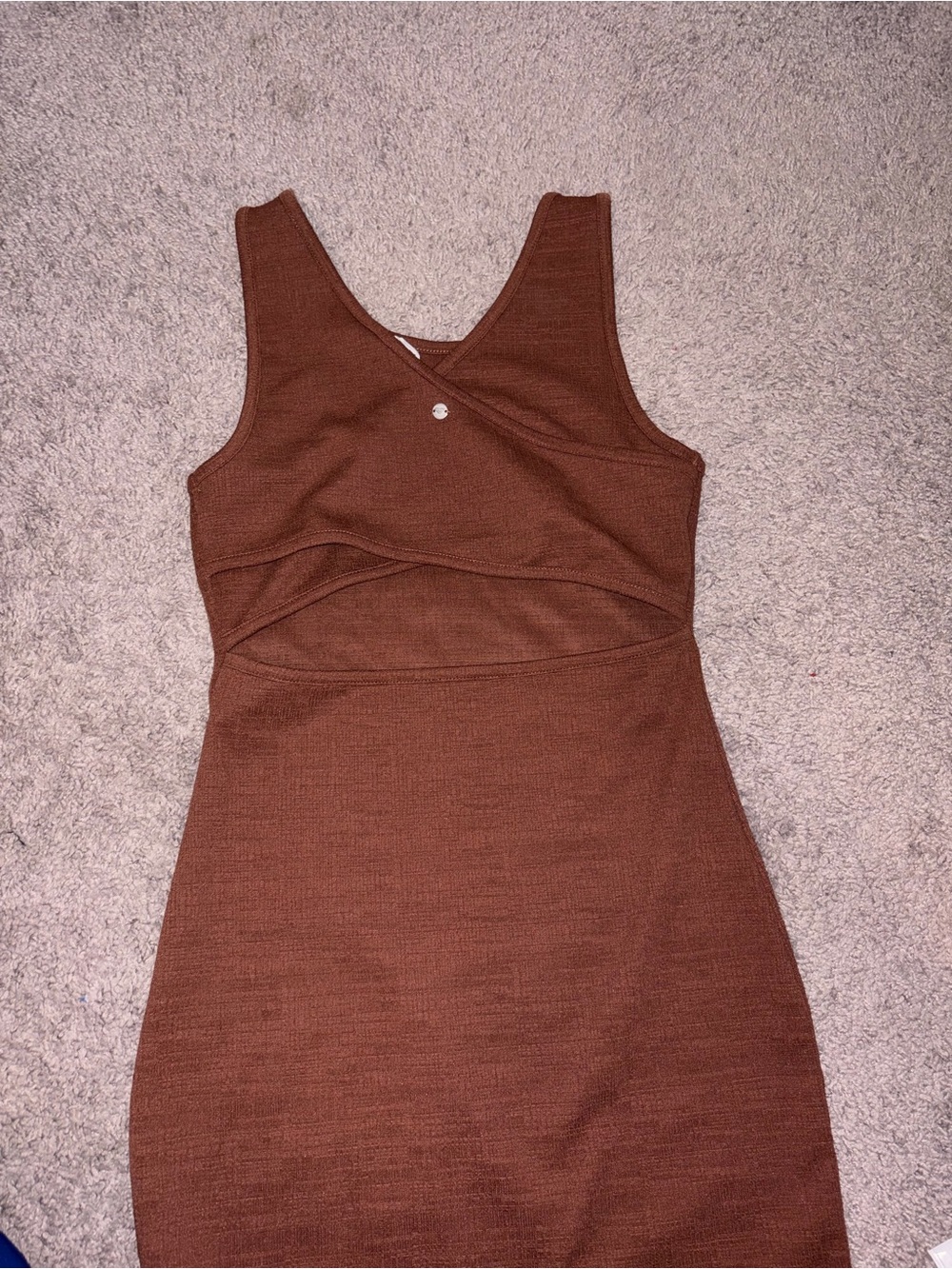 Roxy Sleeveless Brown Knit Bodycon Dress - Picture 3 of 7